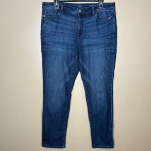 J Jill Denim Authentic Fit Slim Ankle Jeans Women Size 14 Blue Wash Stretch